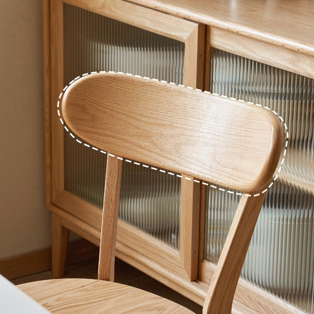 Traditioneller Vintage-Esszimmerstuhl aus Gummibaumholz mit geschwungener Rückenlehne und schlankem Sitz für Küche und Wohnzimmer 