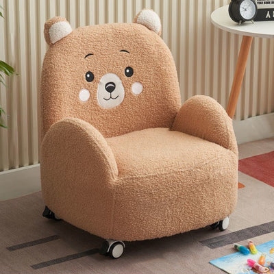 現代的なクリエイティブラムウール＆ウッドスクエアソファチェア、子供用リビングルーム＆ベッドルーム用 
