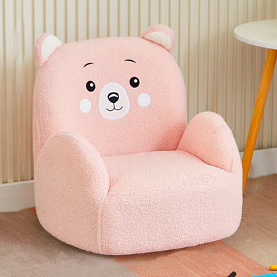 現代的なクリエイティブラムウール＆ウッドスクエアソファチェア、子供用リビングルーム＆ベッドルーム用 