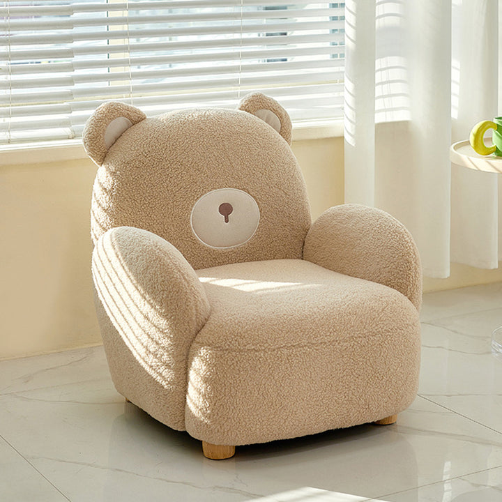 Sillón sofá contemporáneo y creativo con forma de animal en tela sherpa y madera para dormitorio infantil y sala de estar 