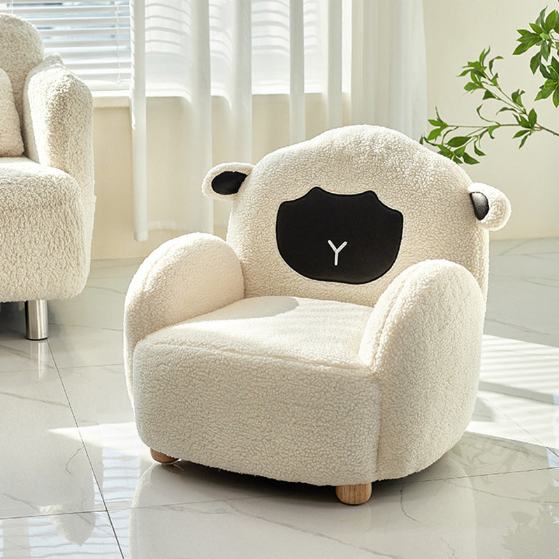 Sillón sofá contemporáneo y creativo con forma de animal en tela sherpa y madera para dormitorio infantil y sala de estar 
