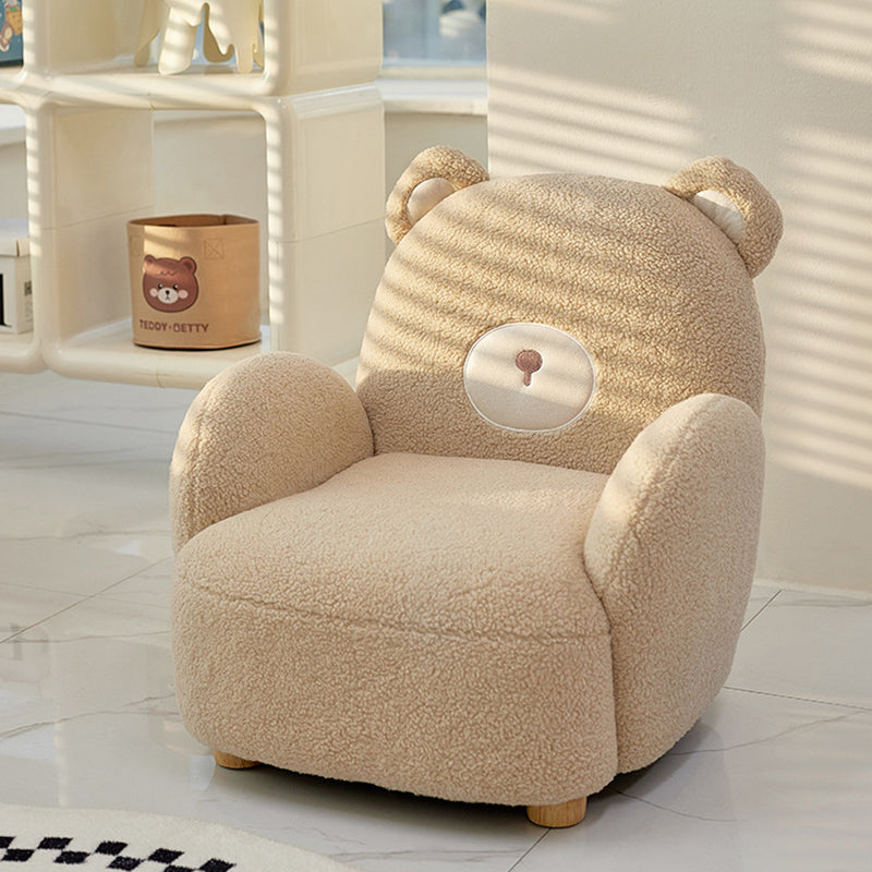 Sillón sofá contemporáneo y creativo con forma de animal en tela sherpa y madera para dormitorio infantil y sala de estar 