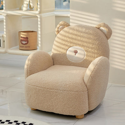 Zeitgenössischer kreativer Sessel aus Lammwolle und Holz in Tierform für Kinderzimmer und Wohnzimmer 