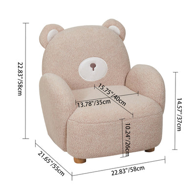 Zeitgenössischer kreativer Sessel aus Lammwolle und Holz in Tierform für Kinderzimmer und Wohnzimmer 
