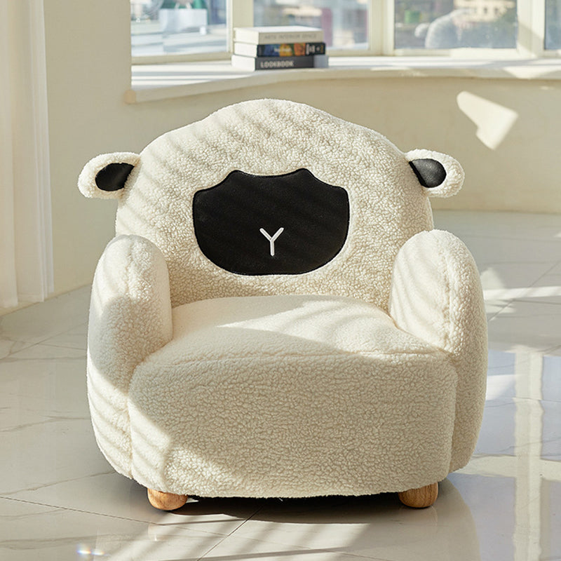 Sillón sofá contemporáneo y creativo con forma de animal en tela sherpa y madera para dormitorio infantil y sala de estar 