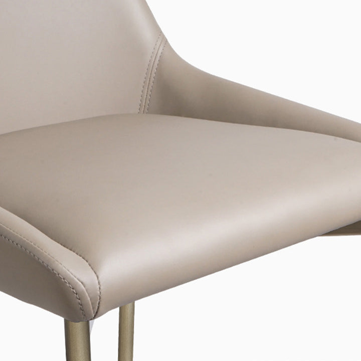 Tabouret de bar courbé en cuir PU minimaliste moderne et en acier au carbone pour salle à manger et salon 