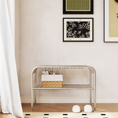 Moderne Mid-Century Bank aus Kohlenstoffstahl und Holz für den Eingangsbereich, das Schlafzimmer und das Wohnzimmer 
