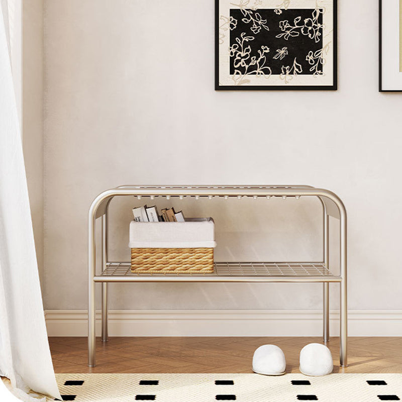 Moderne Mid-Century Bank aus Kohlenstoffstahl und Holz für den Eingangsbereich, das Schlafzimmer und das Wohnzimmer 
