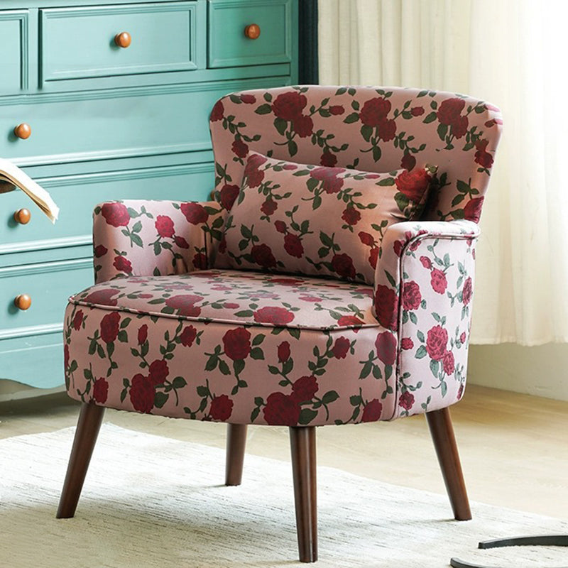 Traditional Vintage Cotton Linen Faux Leather Wood Square Sofa Armchair For Living Room And Bedroom