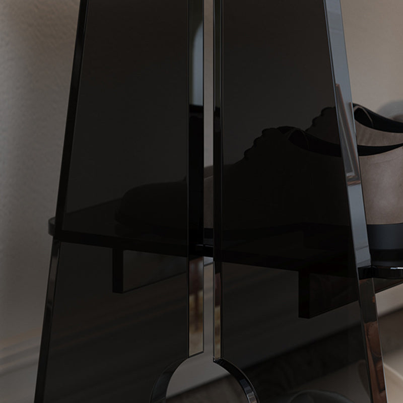 Modern Minimalist Acrylic &amp; Cotton Linen Trapezoid Bench For Entryway, Bedroom &amp; Living Room