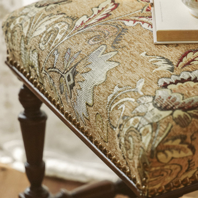 Traditional French Wood &amp; Fabric Square Dining Chair For Living Room &amp; Dining Room