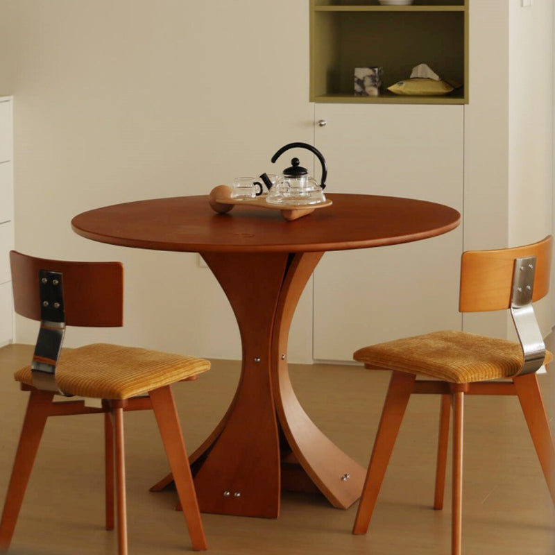 Silla de comedor cuadrada curva de madera y tela nórdica contemporánea para comedor y sala de estar 