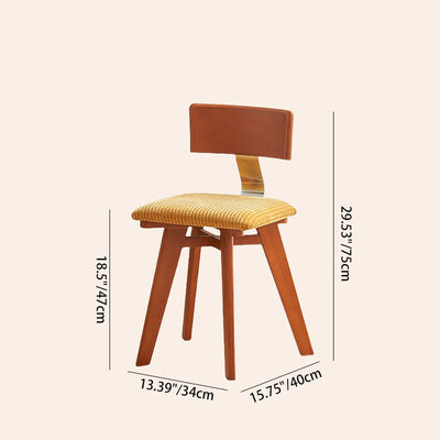 Silla de comedor cuadrada curva de madera y tela nórdica contemporánea para comedor y sala de estar 