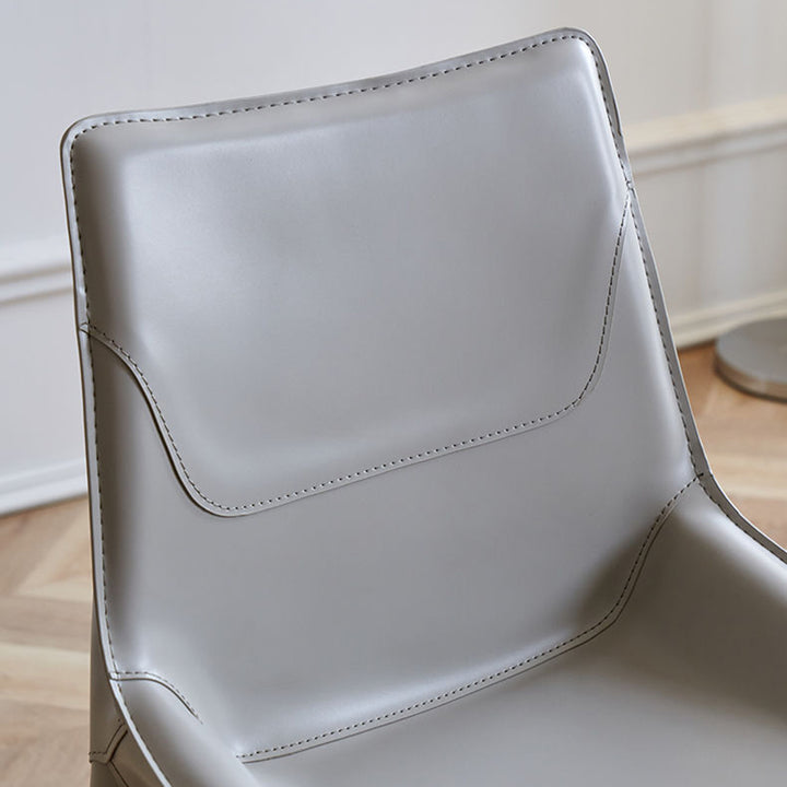 Moderner minimalistischer Sattel Leder &amp; Kohlenstoffstahl gebogener quadratischer Esszimmerstuhl für Esszimmer &amp; Wohnzimmer 