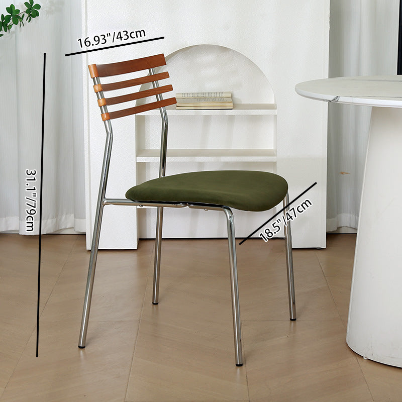 Silla de comedor curva de tela e hierro minimalista moderna para comedor y sala de estar 