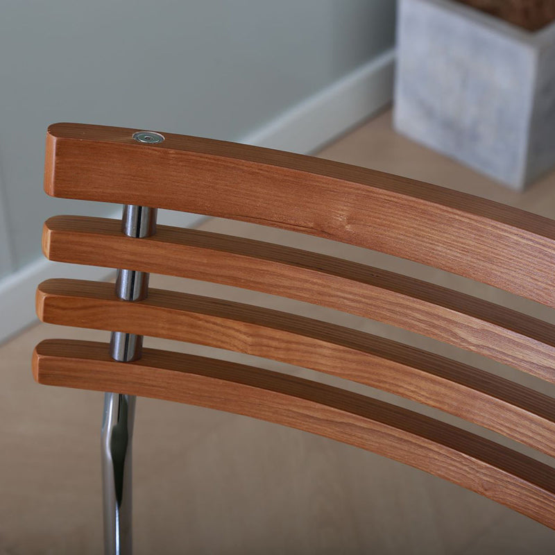 Silla de comedor curva de tela e hierro minimalista moderna para comedor y sala de estar 