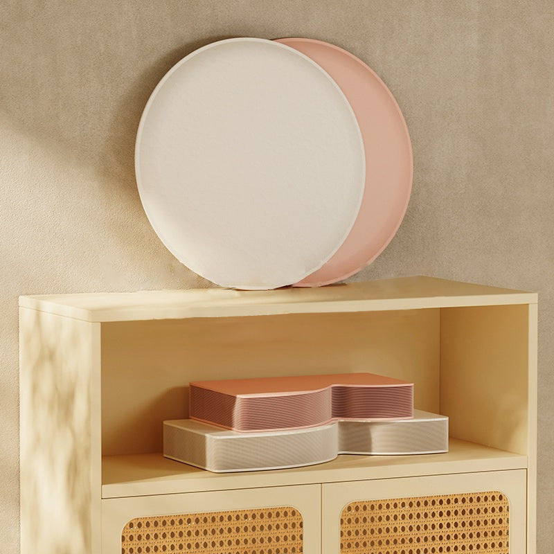 Zeitgenössischer kreativer Leder- & Kraftpapier-Lotus-förmiger faltbarer niedriger Hocker für Schlafzimmer & Wohnzimmer 