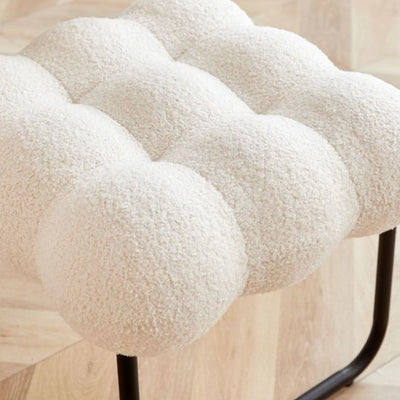 Chaise d'appoint ronde en polaire nordique contemporaine et carrée en fer pour chambre et salon 
