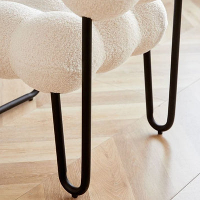 Chaise d'appoint ronde en polaire nordique contemporaine et carrée en fer pour chambre et salon 
