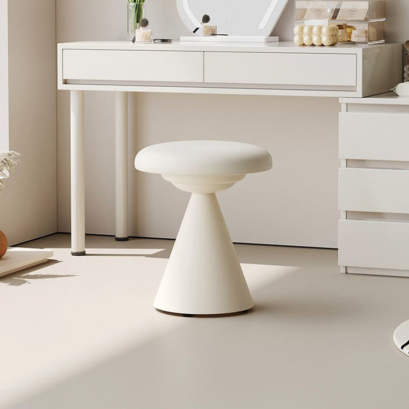 Tabouret de coiffeuse rond conique en cuir synthétique nordique contemporain et fer, pour chambre à coucher et salon 