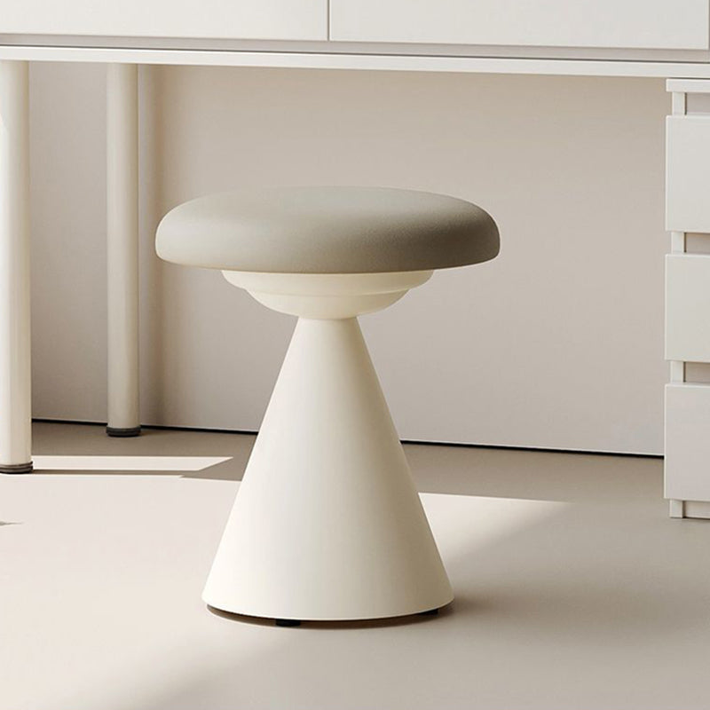 Tabouret de coiffeuse rond conique en cuir synthétique nordique contemporain et fer, pour chambre à coucher et salon 