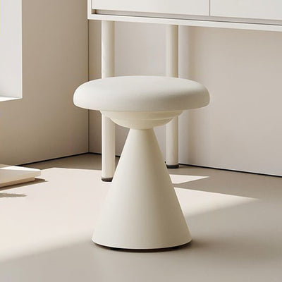 Tabouret de vanité conique rond en cuir nordique contemporain et fer pour chambre et salon 