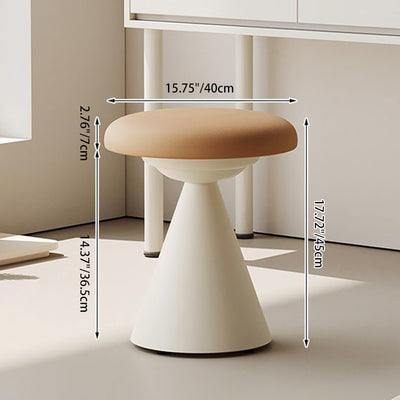 Tabouret de vanité conique rond en cuir nordique contemporain et fer pour chambre et salon 
