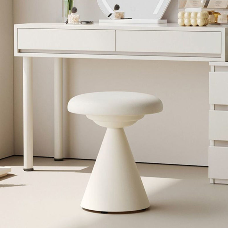 Tabouret de coiffeuse rond conique en cuir synthétique nordique contemporain et fer, pour chambre à coucher et salon 