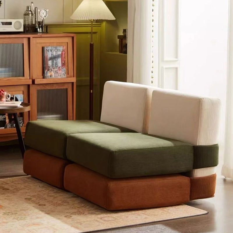 Contemporary Nordic Corduroy Square Sofa Chair For Bedroom And Living Room