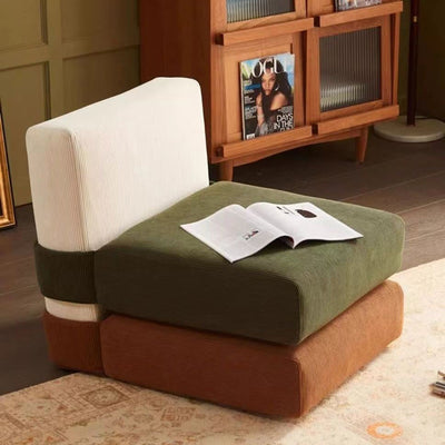 Contemporary Nordic Corduroy Square Sofa Chair For Bedroom And Living Room