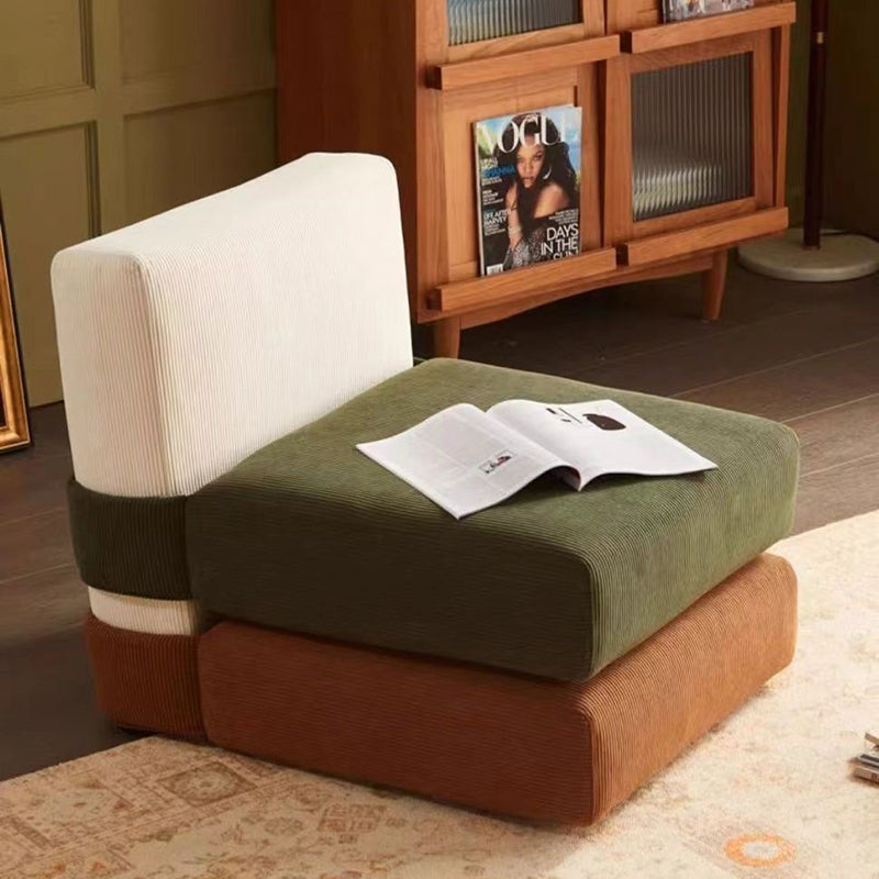 Contemporary Nordic Corduroy Square Sofa Chair For Bedroom And Living Room