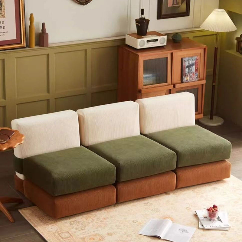 Contemporary Nordic Corduroy Square Sofa Chair For Bedroom And Living Room