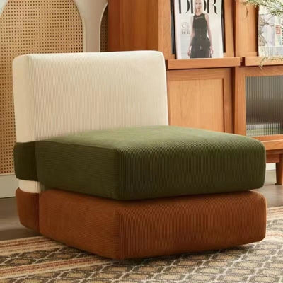 Contemporary Nordic Corduroy Square Sofa Chair For Bedroom And Living Room
