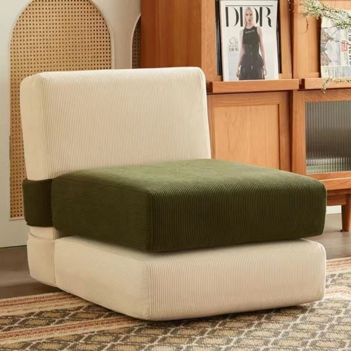 Chaise carrée en velours côtelé nordique contemporain pour chambre et salon 