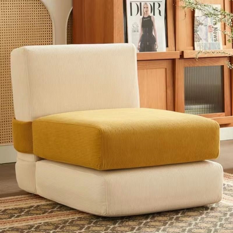 Contemporary Nordic Corduroy Square Sofa Chair For Bedroom And Living Room