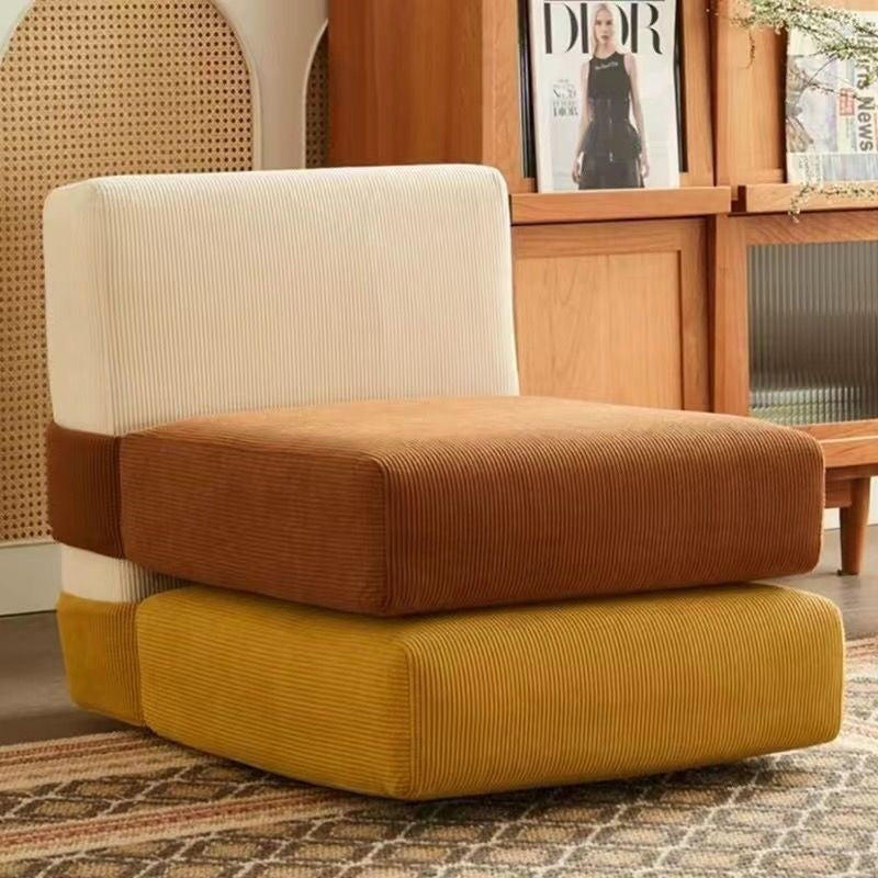 Contemporary Nordic Corduroy Square Sofa Chair For Bedroom And Living Room
