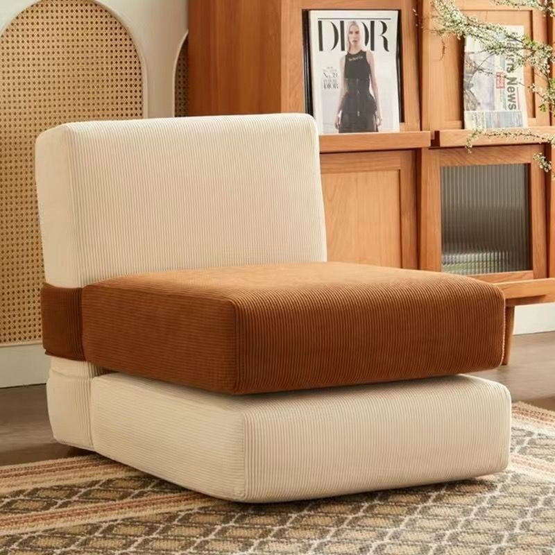 Contemporary Nordic Corduroy Square Sofa Chair For Bedroom And Living Room