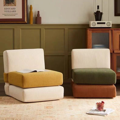 Contemporary Nordic Corduroy Square Sofa Chair For Bedroom And Living Room