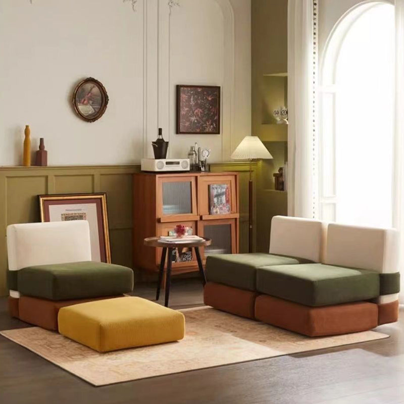Contemporary Nordic Corduroy Square Sofa Chair For Bedroom And Living Room