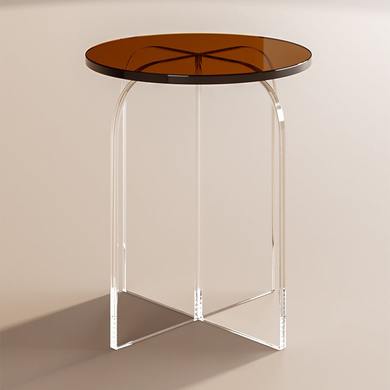 Tabouret de vanité rond en acrylique nordique contemporain pour chambre et salon 