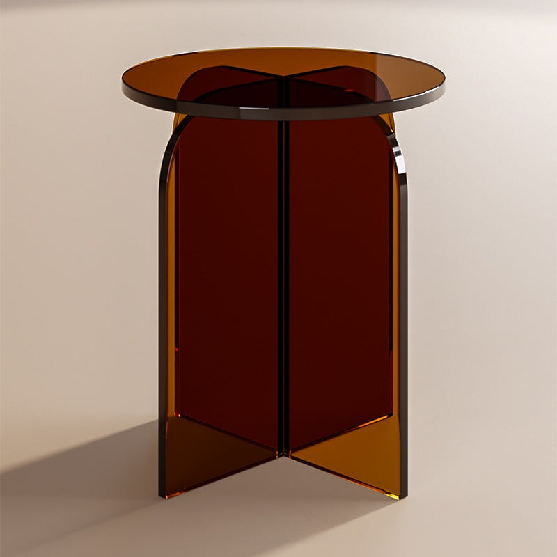 Tabouret de vanité rond en acrylique nordique contemporain pour chambre et salon 