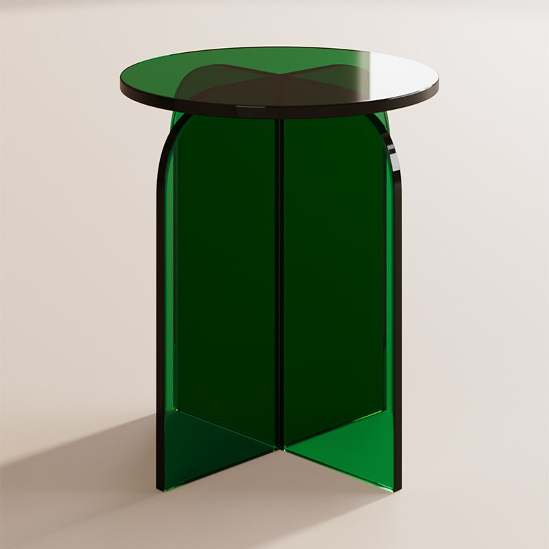 Tabouret de vanité rond en acrylique nordique contemporain pour chambre et salon 