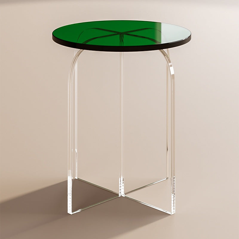 Tabouret de vanité rond en acrylique nordique contemporain pour chambre et salon 