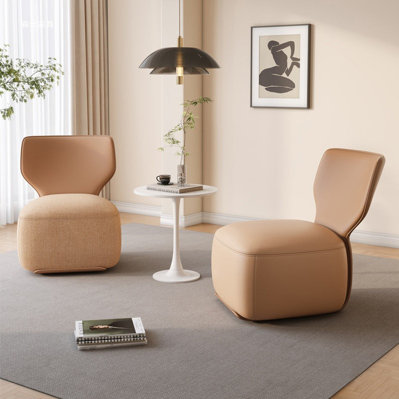 Canapé carré contemporain nordique en bois, coton lin et cuir PU pour chambre et salon 