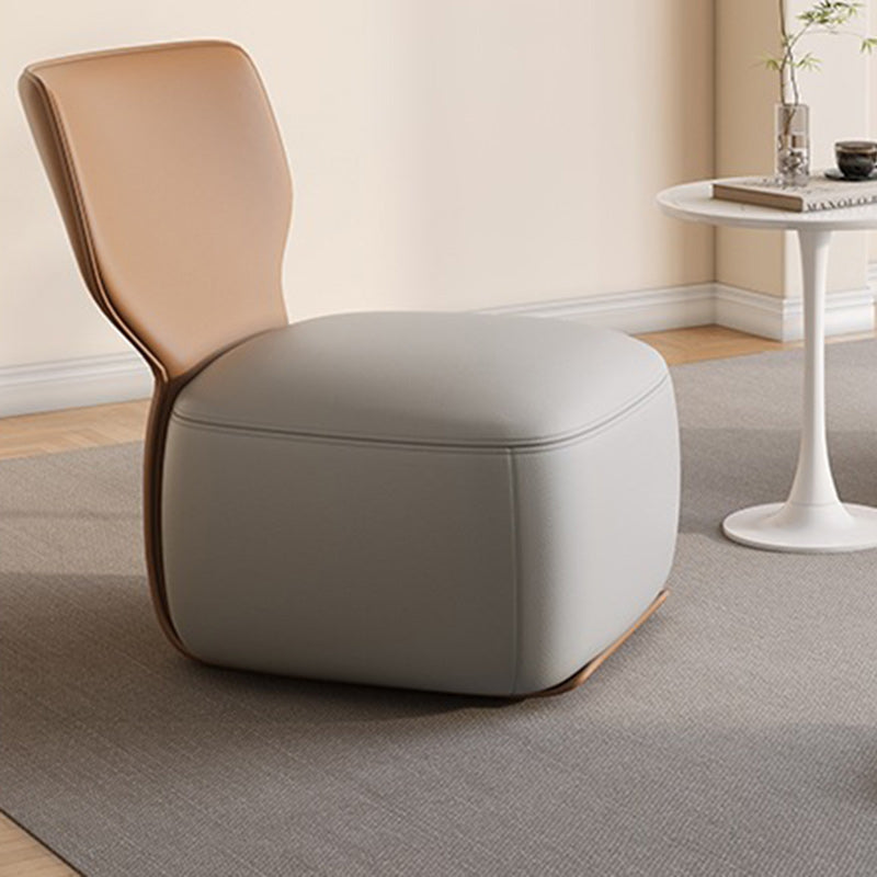 Canapé carré contemporain nordique en bois, coton lin et cuir PU pour chambre et salon 