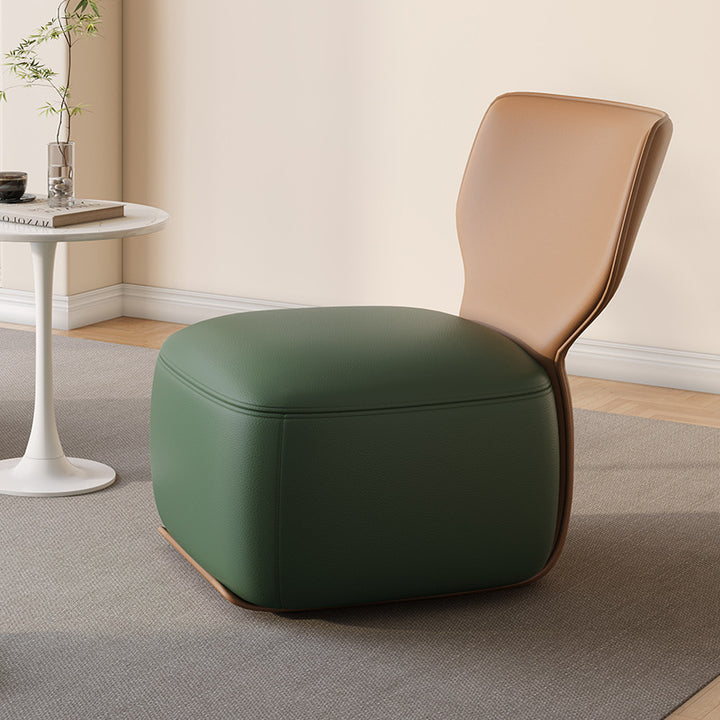Canapé carré contemporain nordique en bois, coton lin et cuir PU pour chambre et salon 