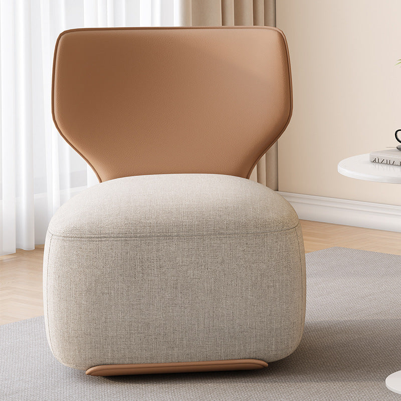 Canapé carré contemporain nordique en bois, coton lin et cuir PU pour chambre et salon 