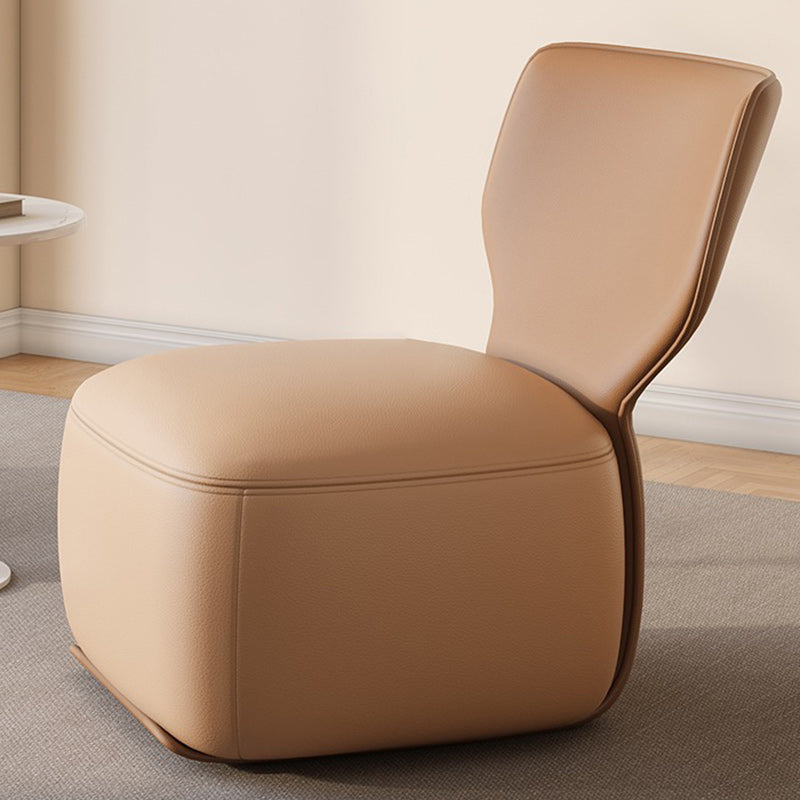 Canapé carré contemporain en bois nordique, lin de coton et cuir pour chambre et salon 