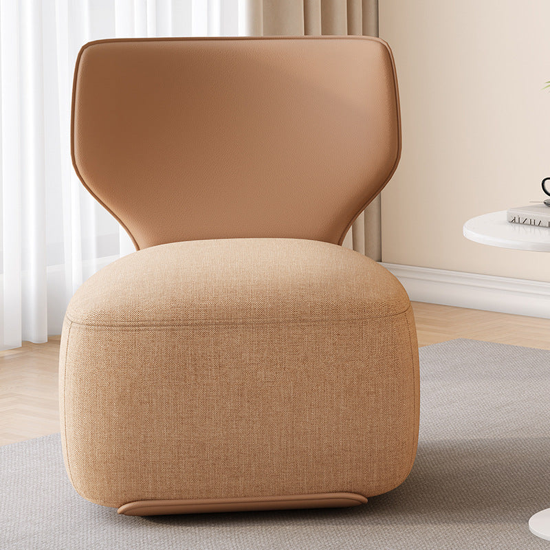 Canapé carré contemporain nordique en bois, coton lin et cuir PU pour chambre et salon 