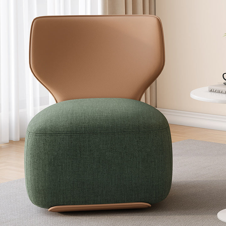 Canapé carré contemporain nordique en bois, coton lin et cuir PU pour chambre et salon 